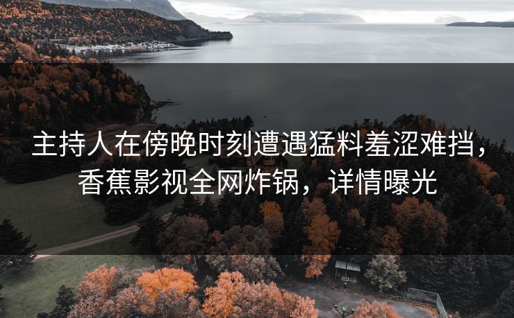 主持人在傍晚时刻遭遇猛料羞涩难挡，香蕉影视全网炸锅，详情曝光