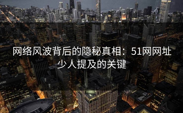 网络风波背后的隐秘真相：51网网址少人提及的关键